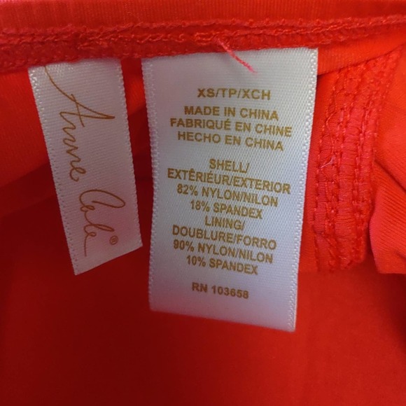 Anne Cole Twist Front Bandeau Tankini Swim Top XS Coral - Picture 9 of 10